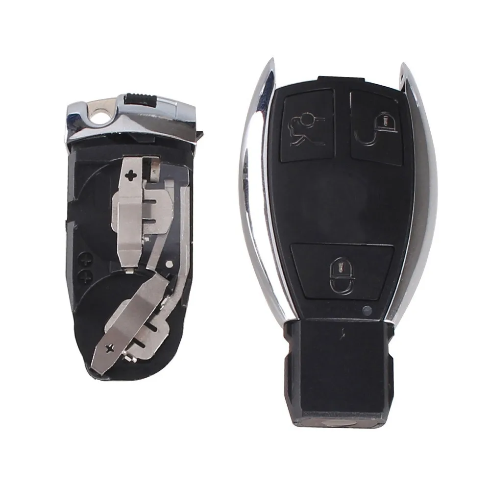 

RIOOAK 3 BUTTONS For Mercedes Key For BENZ SMART KEY FOB REMOTE SHELL CHROME CASE S SL ML SLK CLK E Holder Insert Key With Logo