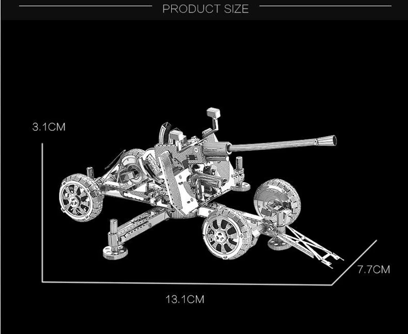 3D модель паззл Вторая мировая война ПВО-Ария Великобритания Bofors анти-летательный пистолет/Германия Flak пистолет Набор для обучения игрушки