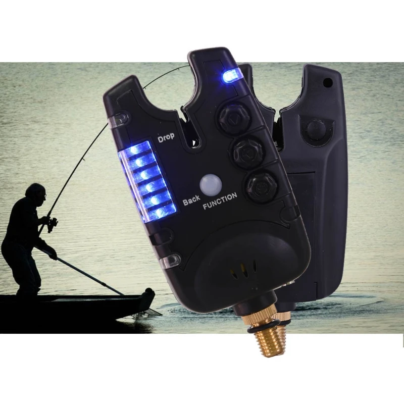 6 светодиодов Рыбалка укуса сигнал Pesca индикатор Регулируемый тон громкости чувствительность громкий звук Открытый Рыбалка