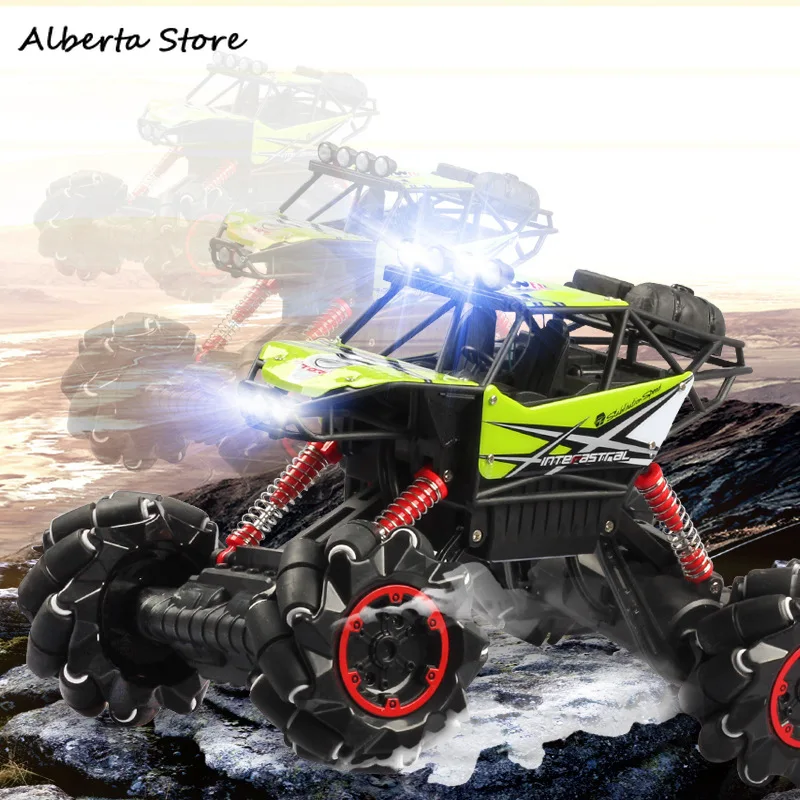 

Mecanum Wheels Remote Control Off-road Car Climb Car Horizontal Dancing Drift Off-road Vehicle Big Car LED Light USB Charge