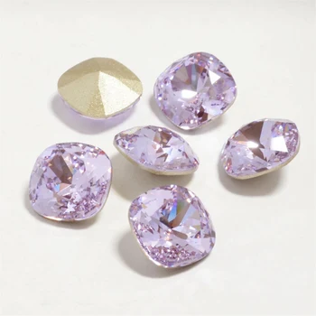 

YANRUO 4470 Cushion Cut Violet Needlework Crystals Rhinestones In The Frame Sewing Crystal Stones Glass Shoes Dress