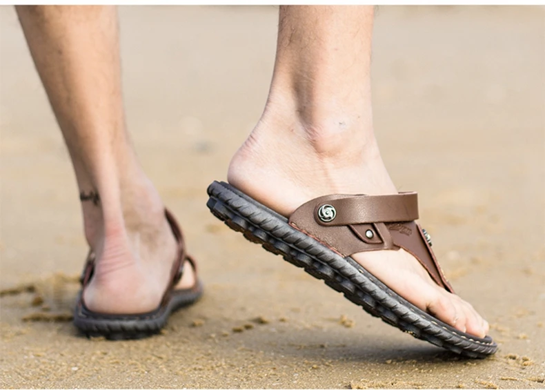 BIMUDUIYU бренд 2018 пляжная обувь модные мужские сандалии и шлёпанцы для женщин Два в одном повседневное мужские кожаные сандалии с открытым