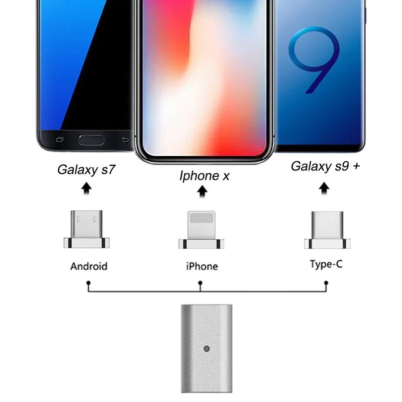 Магнитный адаптер Micro Usb, магнитный разъем для IPhone, Android, Тип C, 3 в 1, кабель для передачи данных, конвертер для Xiaomi, samsung, huawei