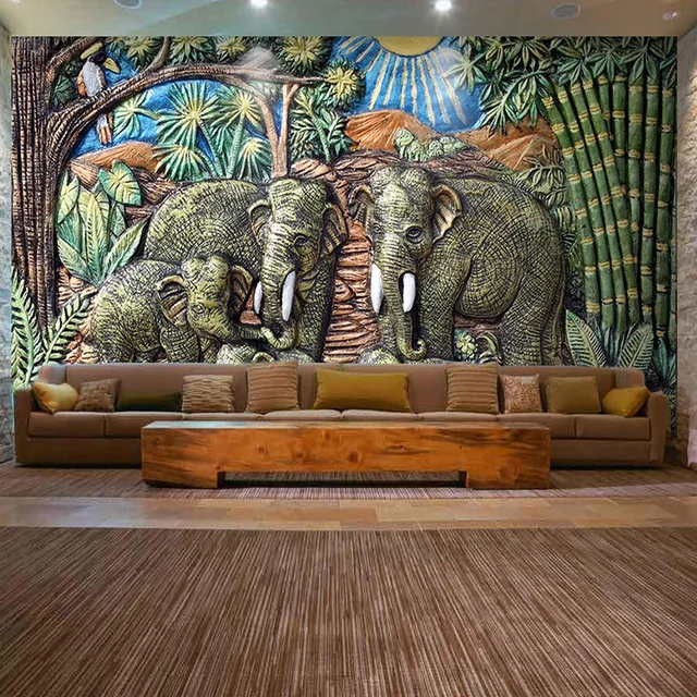 Aliexpress.com : Buy Free Shipping 3D large mural Southeast India style