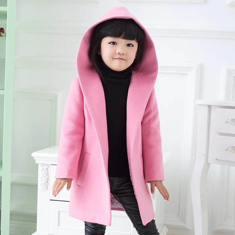 Зимняя куртка для девочек; пальто; модные детские пальто с капюшоном; Верхняя одежда От 4 до 9 лет - Цвет: Розовый