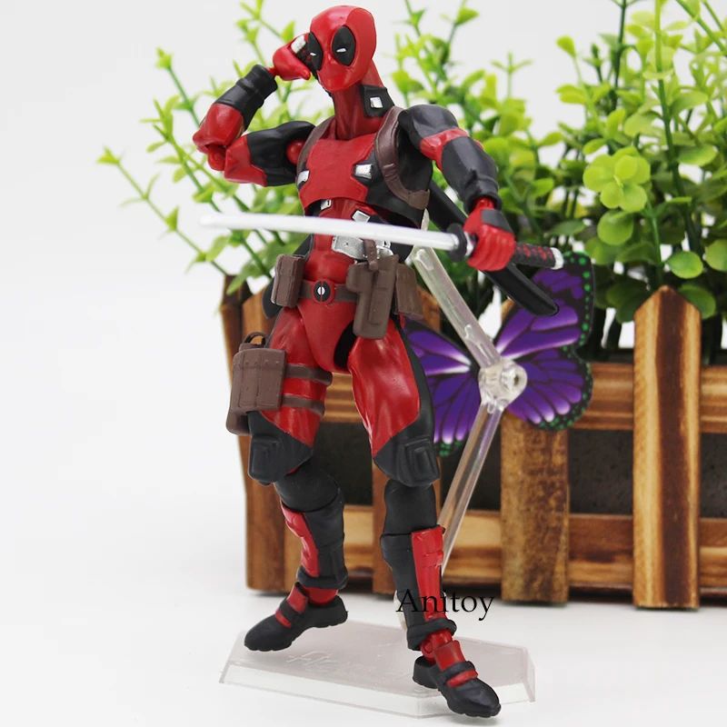 

Marval Figma Deadpool Figure DX ver. ABS Deadpool with Gun & Sword Action Figure Toy Gift 16cm