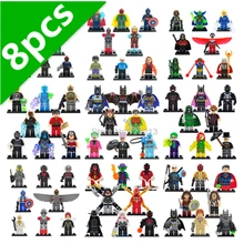 8 pçs/lote Conjunto Vingadores Marvel Super hero Figura X Homem-DC Batman Super hero Blocos de Construção de Brinquedos Modelo