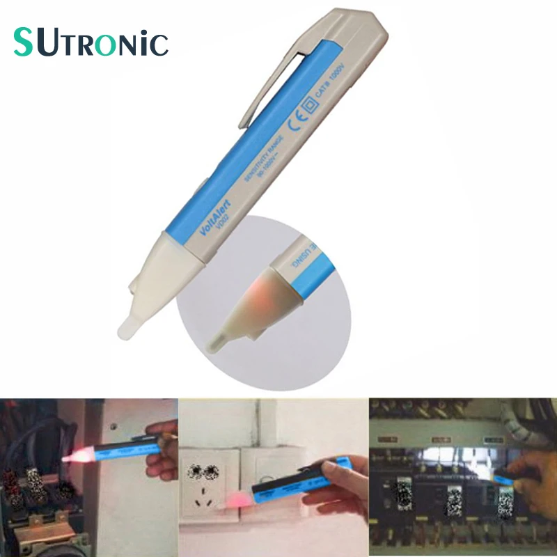 

90-1000V non-contact Electric Socket Wall AC Power Outlet Voltage Detector Sensor Tester Pen LED Indicator Light Voltage Alert