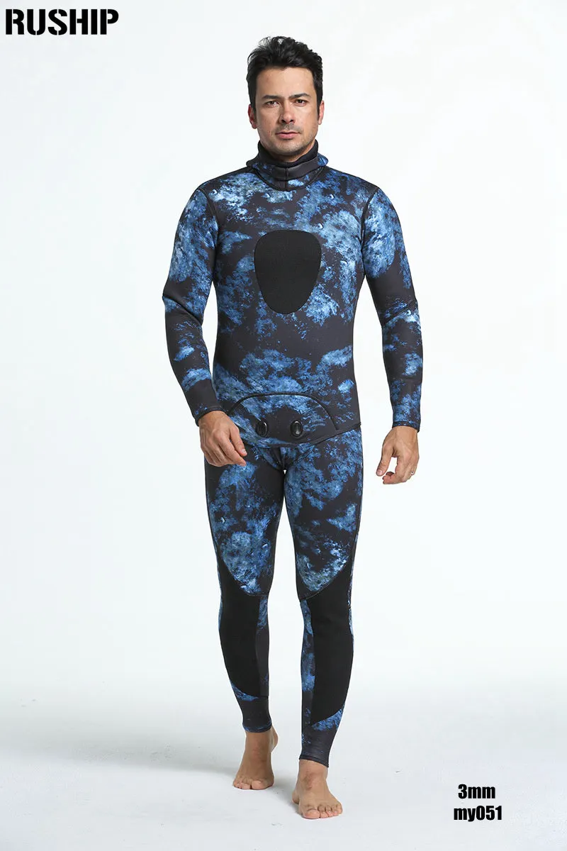 Профессиональный 3 мм водолазный костюм из неопрена для мужчин pesca Дайвинг Подводная охота гидрокостюм трубка купальник Раздельные Костюмы шляпа для серфинга - Цвет: MY051