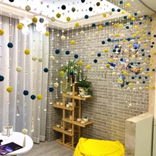 Креативное украшение Занавес украшенный камнями Средиземноморский ротанга Шар занавесы дверь обувной шкаф гостиная столовая wav