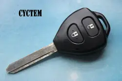 CYCTEM автомобиля Брелок чехол Замена 2 кнопки дистанционного ключа крышка подходит для Toyota Camry Toy47 лезвие
