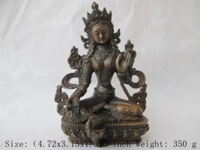 

Chinese Old Chinese Tibet bronze Green Tara Kwan-yin Bodhisattva Buddha Statue decoration bronze factory outlets