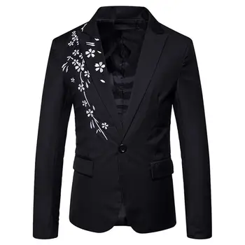 

Men Formal Suit Jackets Men's Coats Tops Fashion Lapels Design Jackets Leisure Embroidery Suit Coat One Button Placket Tops san0