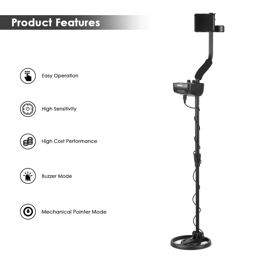 

KKmoon Underground Metal Detector Lightweight Ground Nugget Detector Gold Digger with Adjustable Sensitivity Treasure Hunter