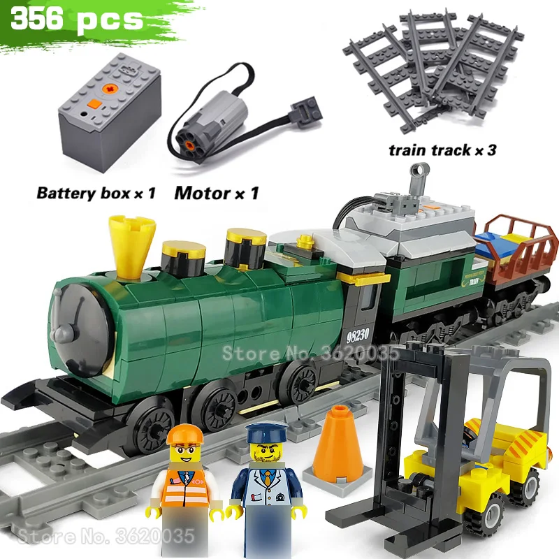 

Technology Electric Train City Emancipated High Speed Rail Forklift Building Blocks MOC Set Figures Educational Toys YouZhengle