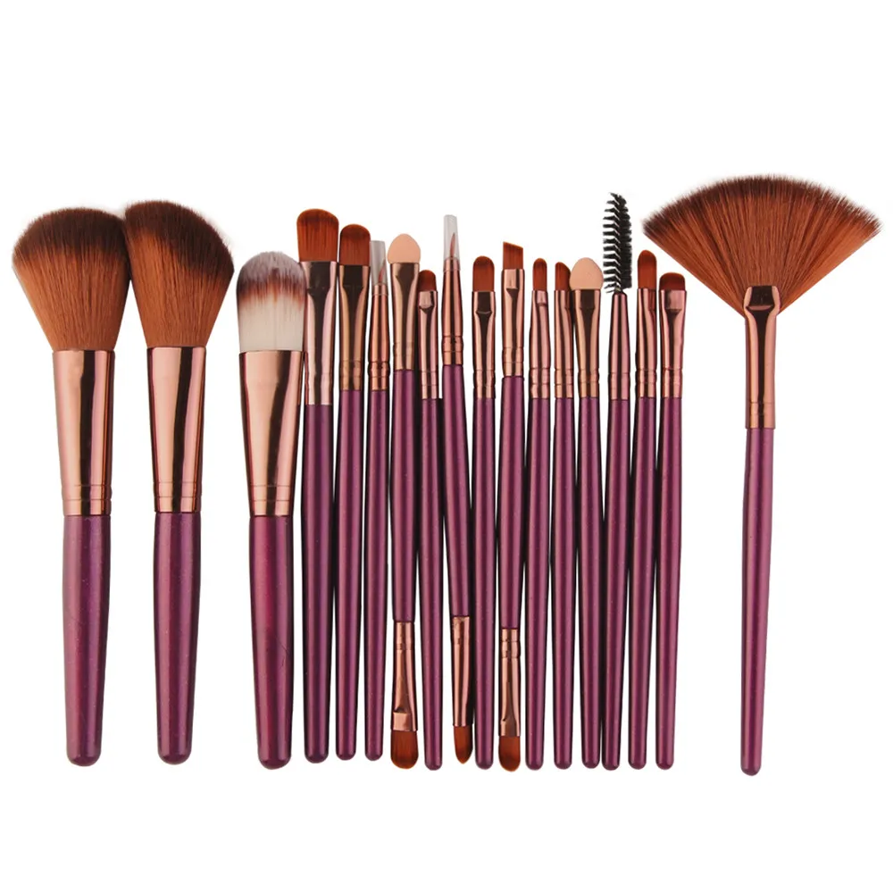 ISHOWTIENDA 18 шт./компл. набор кистей для макияжа инструменты набор туалетных принадлежностей для макияжа набор кистей для макияжа Косметические мягкие синтетические волосы# XTJ