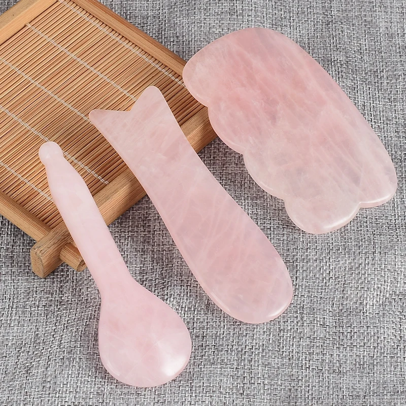3 pcs/set Facial Massage tool rose quartz Women Relaxation Slimming wand Jade Acupuncture point gua sha For Health Care 3 pcs/set Facial Massage tool rose quartz Women Relaxation Slimming wand Jade Acupuncture point gua sha For Health Care
