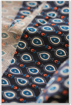 

Free ship 100% cotton tolie fabric POKA print style by meter 55"