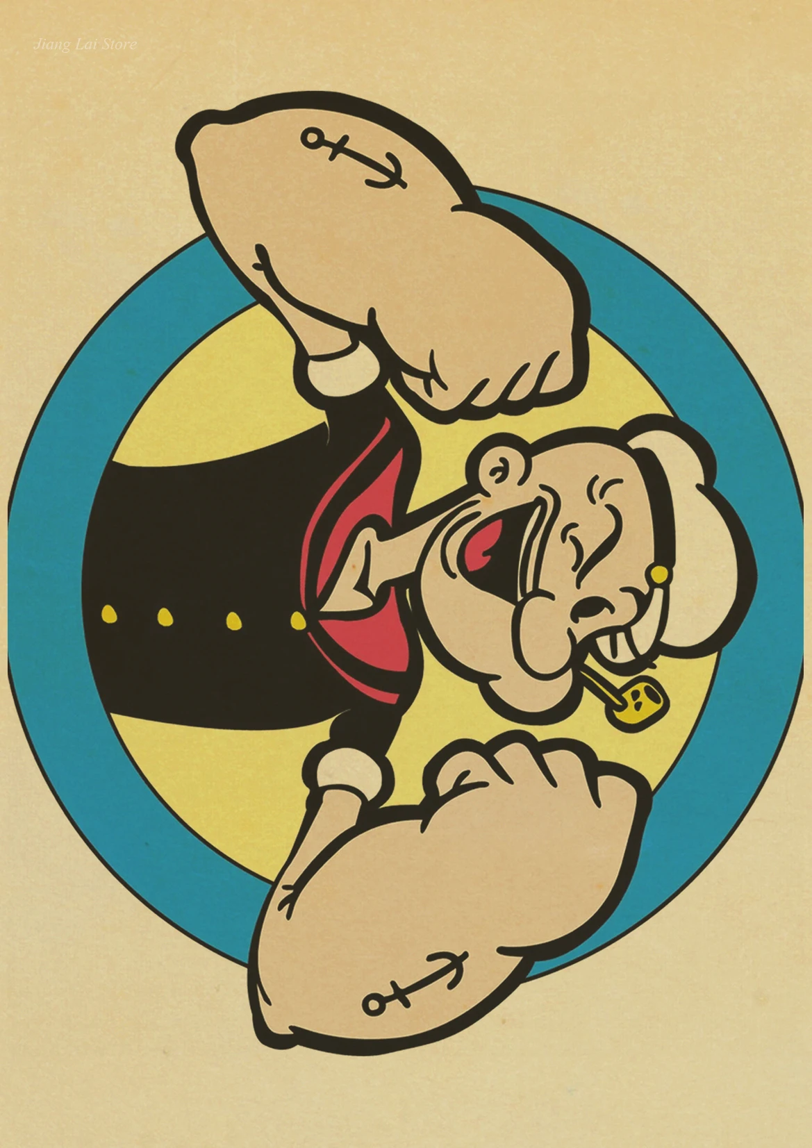 Popeye/Классическая анимация/крафт-бумага постер/Бар Кафе декоративный бумажный плакат - Цвет: K080