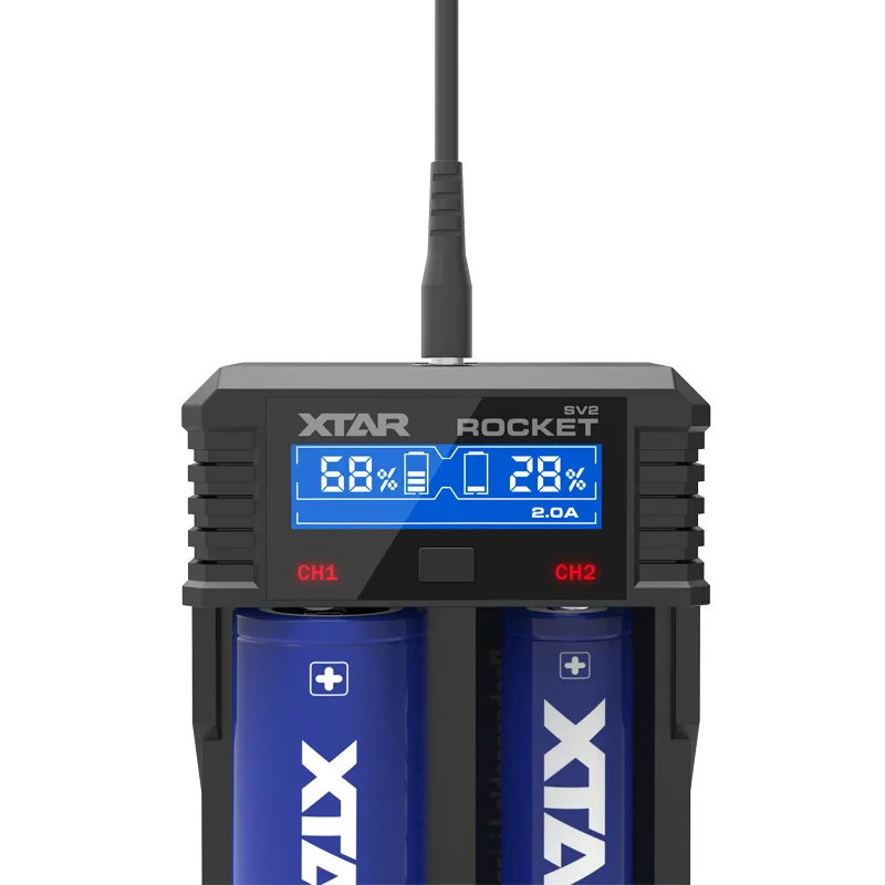 XTAR SV2 Smart Digital Батарея Зарядное устройство для Li ion/Ni MH 16340 18650 26650 10440 14500 14650 17335 17500 17670