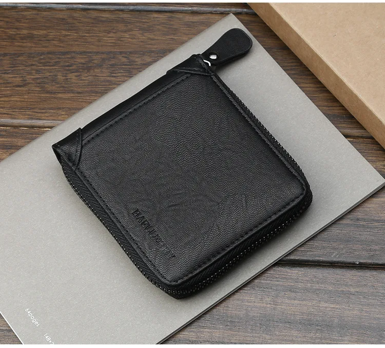 do cartão pequena carteira masculina de couro