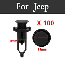 100Pcs Plastic Rivet Automotive Fasteners Door Cover Fender Fixed Car Styling For Jeep Liberty Renegade Wrangler Commander