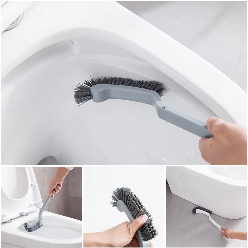 

home Semicircular long handle cleaning brush Kitchen cup type Corner Rim Toilet cleaning scrub Bent Bowl Handle brush Washing