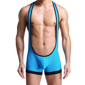 

Men undershirts JumpSuit One-Piece Suits Smoothly Wrestling Singlet Breathable BodySuit Exotic Super Soft Spandex Undershirt