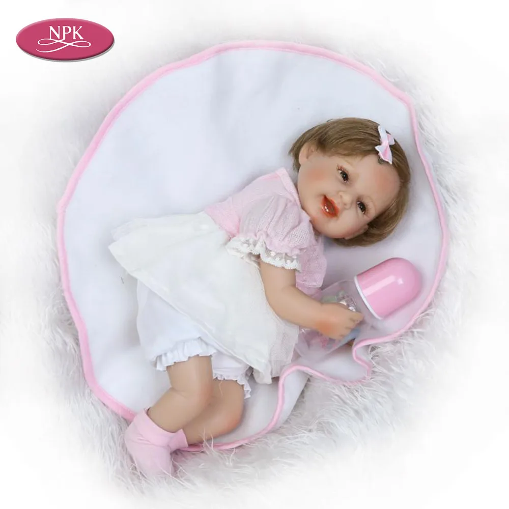 NPK 40CM Soft Body Silicone Reborn Baby Doll Play House Toy For Girls Newborn Girl Babies Doll Kids Child Gift Girl Brinquedos (2)
