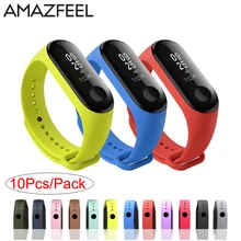 Amazfeel 10pcs/Pack Mi band 3 Strap Silicone Bracelet for Original Xiaomi Mi Band 3 Wrist Band for Xiaomi Band 3 Accessories