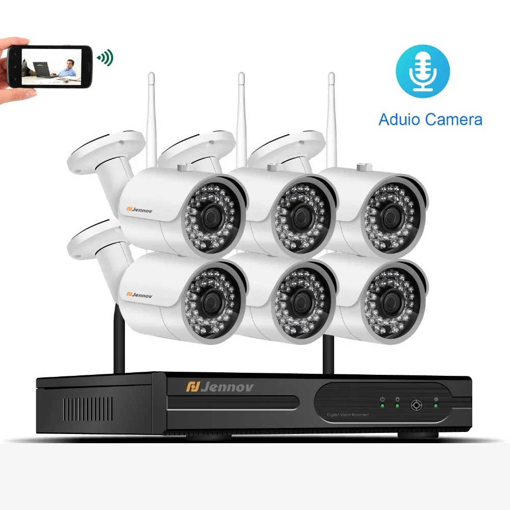 

6CH CCTV Kit 1080P Wireless CCTV Security IP Camera System With NVR Wifi Video Audio Record Home Outdoor Surveillance Set Camera