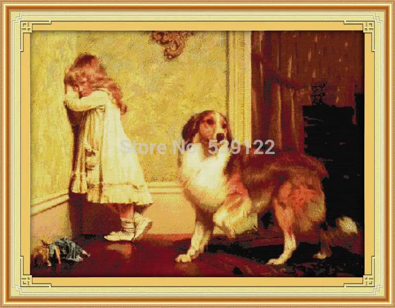 

Free Sheepdog! DIY Needlework DMC Dimensions Counted Cross Stitch 11CT 14CT Sets Kit for Embroidery Knitting Needles Crafts