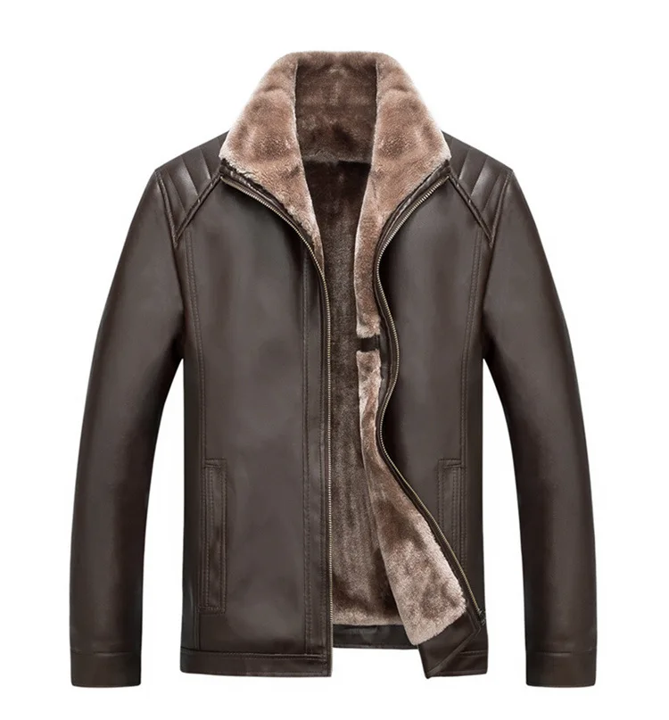 men's winter leather bomber jacket