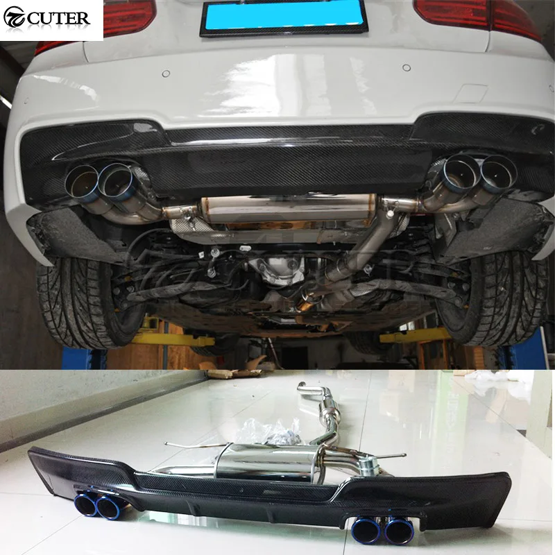 

F30 1M style Carbon Fiber rear lip Back Bumper Spoiler Diffuser for BMW F30 3 series 320i 325i 335i standard bumper 13-15