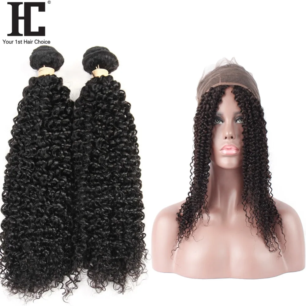 

Pre Plucked 360 Lace Frontal With Bundle Malaysian Curly 2 Bundles With Frontal Non Remy Human Hair Weave Bundles With Closure