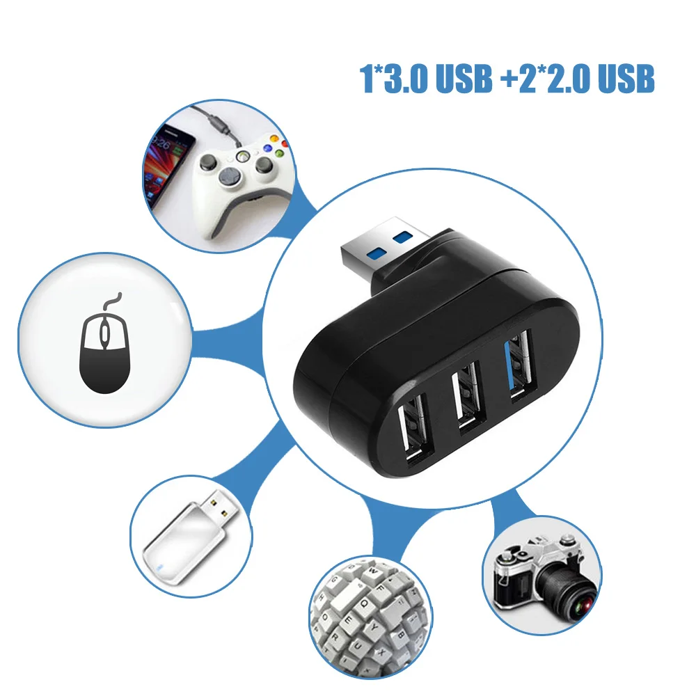 Usb-хаб концентратор 3,0-USB 3,0+ 2 USB 2,0 Мини Вращающийся разветвитель 3 порта несколько для Macbook ноутбука зарядка usb-хаб 3,0 адаптер(322