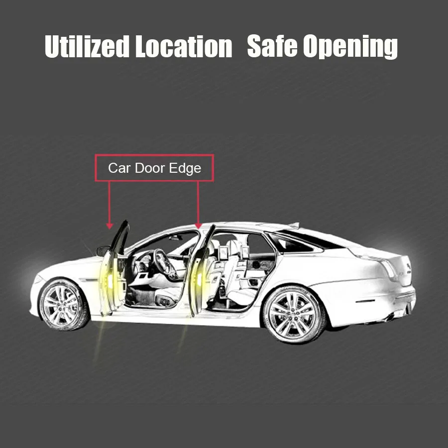 VVVIST 4PCS Car Reflective Car Styling Door Stickers Decals For Warning Reflective Strips Open Stickers Warning Mark Sticker