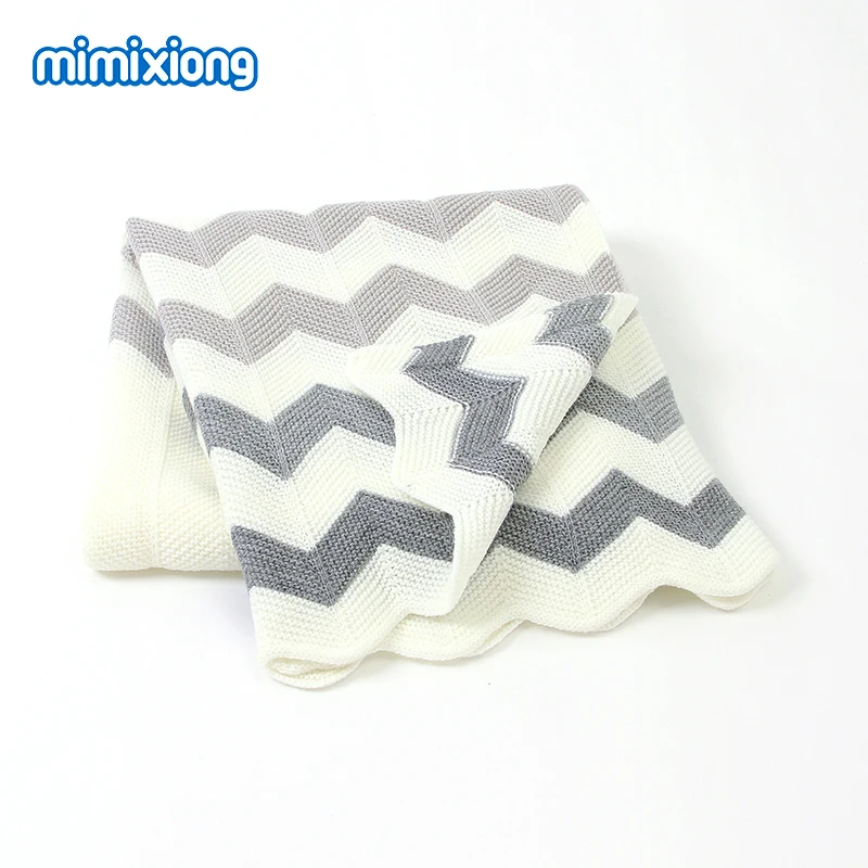 Супермягкие пеленальные одеяла в полоску для новорожденных, детское вязаное плетеное одеяло для младенцев, летнее дышащее постельное