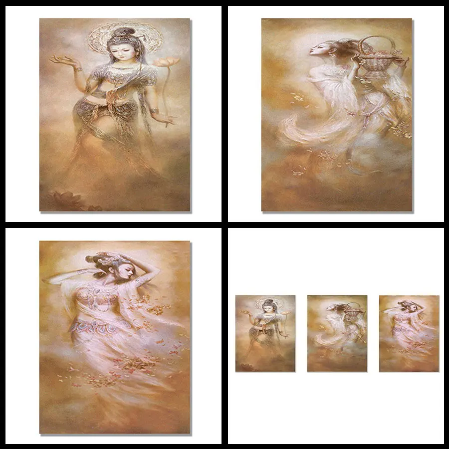 Danhuang Feitian Guanyin портрет HD печать картина картины настенные принты с графическим