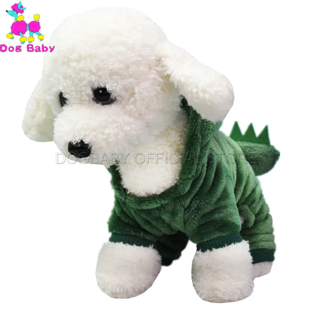 DOGBABY/пальто с динозаврами и собаками флисовая зимняя одежда для собак зеленый