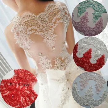 

3Yards Wedding Lace Sequins Bone Material Car Bride Veil Jewelry Headdress Clothing Handmade DIY Accessories YN723