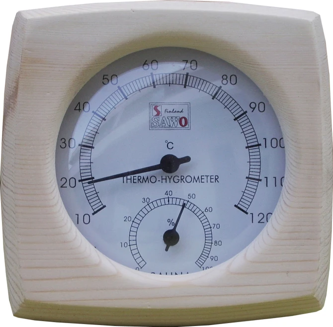 

Sauna Room Thermometer Hygrometer with a Wood Case