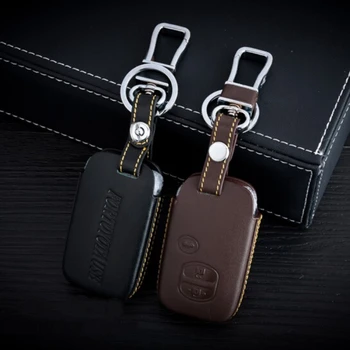 

Car Genuine Leather Key Cover Bag For Toyota Land Cruiser Camry Crown Raiz Prado Auto Keychain Accessories