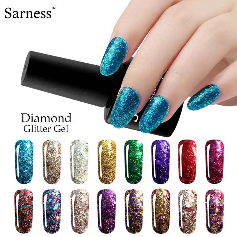 Diamond Glitter Foil Adhesive UV LED Nail Gel Polish Soak Off Starry