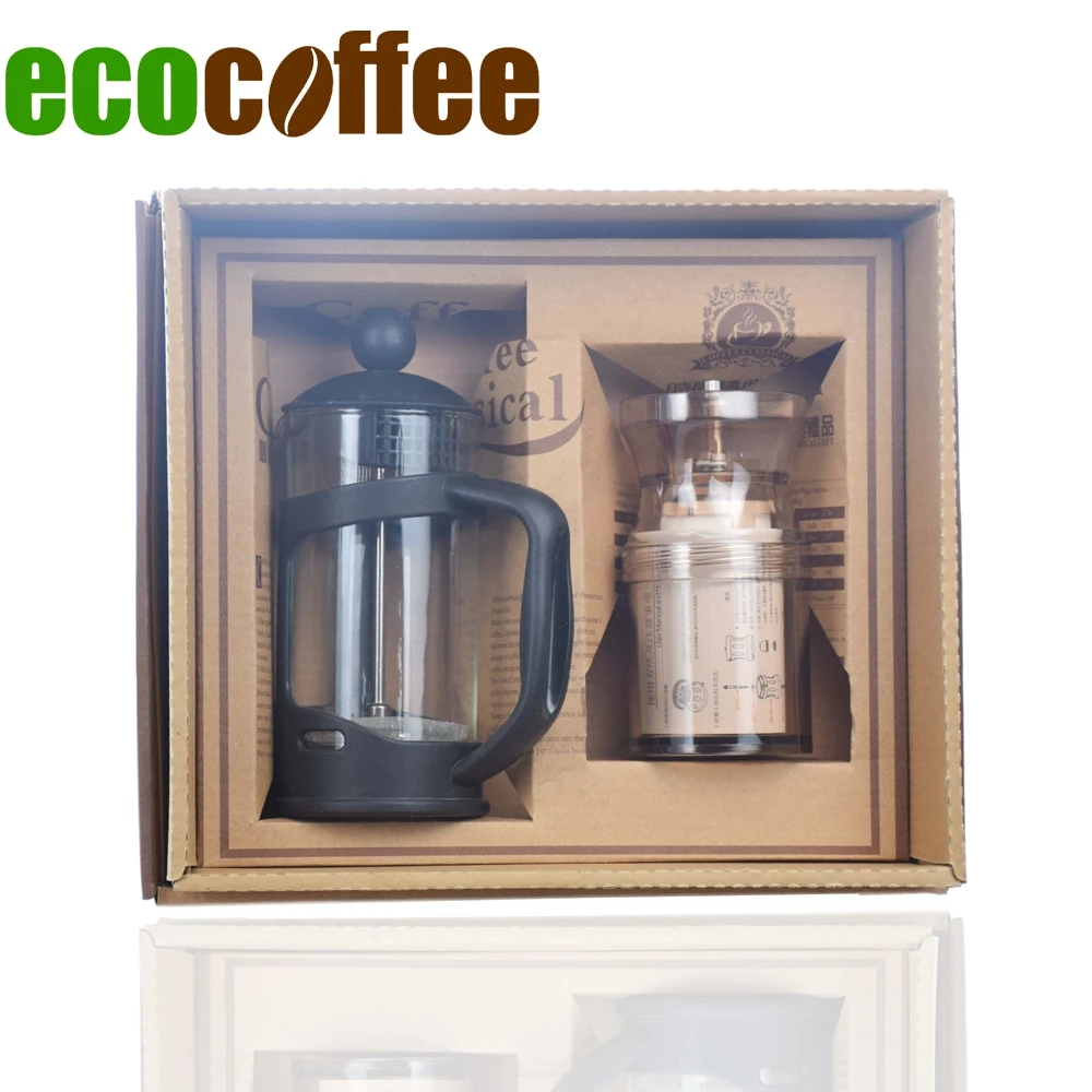 Ecocoffee Coffeeware مجموعات 350 ملليلتر الصحافة الفرنسية البسيطة المحمولة دليل طاحونة القهوة المنزلية أطقم هدايا للأسرة