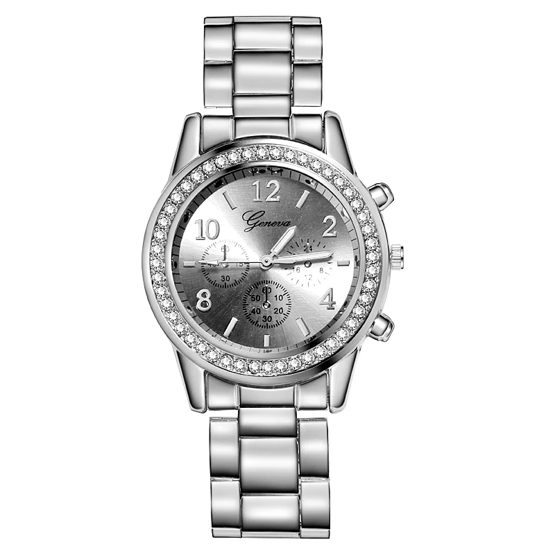Женские часы Geneva Классические роскошные женские часы со стразами модные женские часы Montre Femme женские часы Reloj Mujer