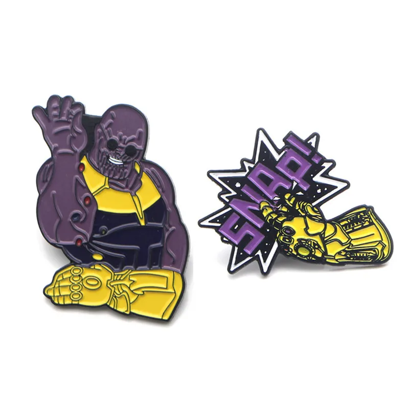 

DMLSKY Funny Thanos gloves Art Enamel Pins and Brooches Lapel Pin Backpack Bags Badge Clothing Decoration Gifts M3481