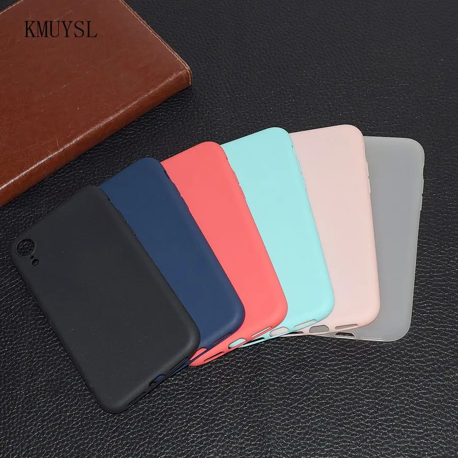 

KMUYSL 2018 New For iphone 6.1inch case silicone cover Candy soft case for iphone 6.5 inch cases For iphone X 5 SE 6 6s 7 8 plus