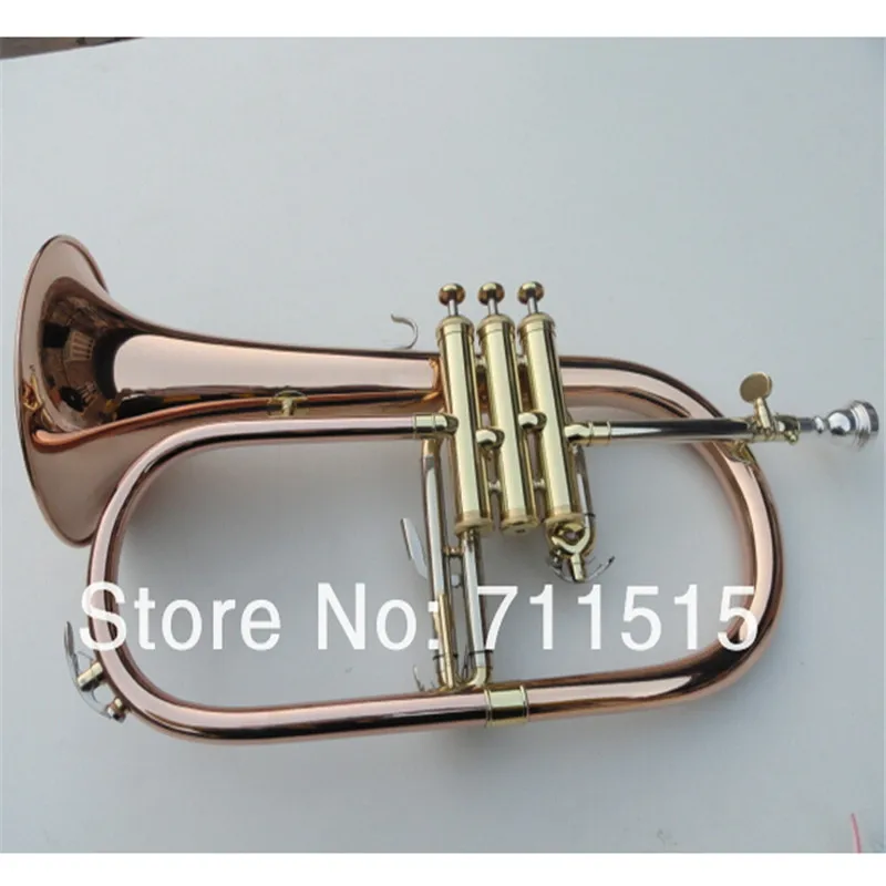 

Factory Gold Lacquer Professional BB Trompeta Great Phosphor Copper Flugelhorn Alto Trumpet of Monel Valves Trumpete FH-200