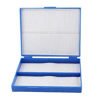 

Blue Plastic Rectangular Hold 100 Microslide Slide Microscope Box